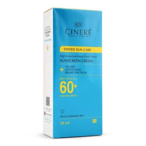 کرم ضد آفتاب سینره SPF60 فاقد چربی بژ طبیعی 50 میلی لیتر
